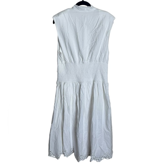NWT Anthropologie The Tommie Eyelet Trim Dress White Cap Sleeve Zipper size XL - Picture 4 of 10